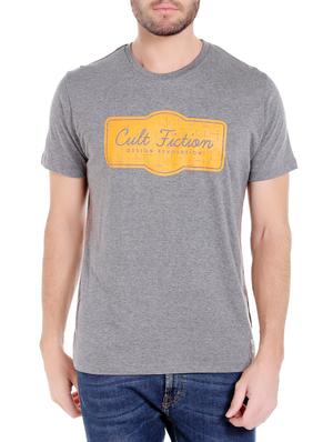 grey cotton chest print t-shirt - 14413902 - Standard Image - 1