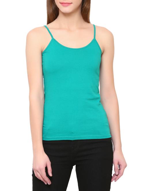 Teal green cotton camisole - 14413967 - Standard Image - 1