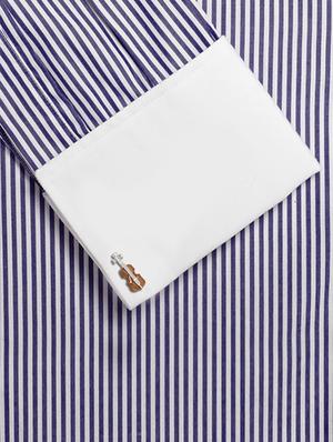 brown metal cufflink - 14413986 - Standard Image - 3