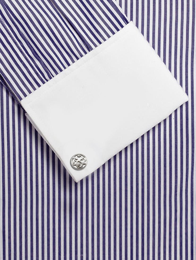 silver metal cufflink - 14413987 - Zoom Image - 3