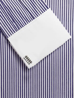 silver metal cufflink - 14414004 - Standard Image - 3