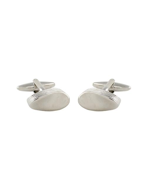 silver metal cufflink - 14414009 - Standard Image - 1