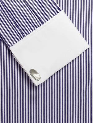 silver metal cufflink - 14414009 - Standard Image - 3