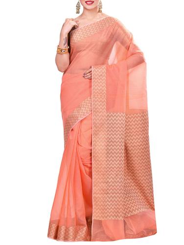 orange saree with blouse - 14414422 - Very Small Image - 1