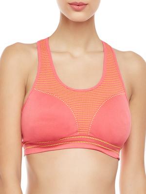 pink lightly padded sports bra - 14414818 - Standard Image - 1