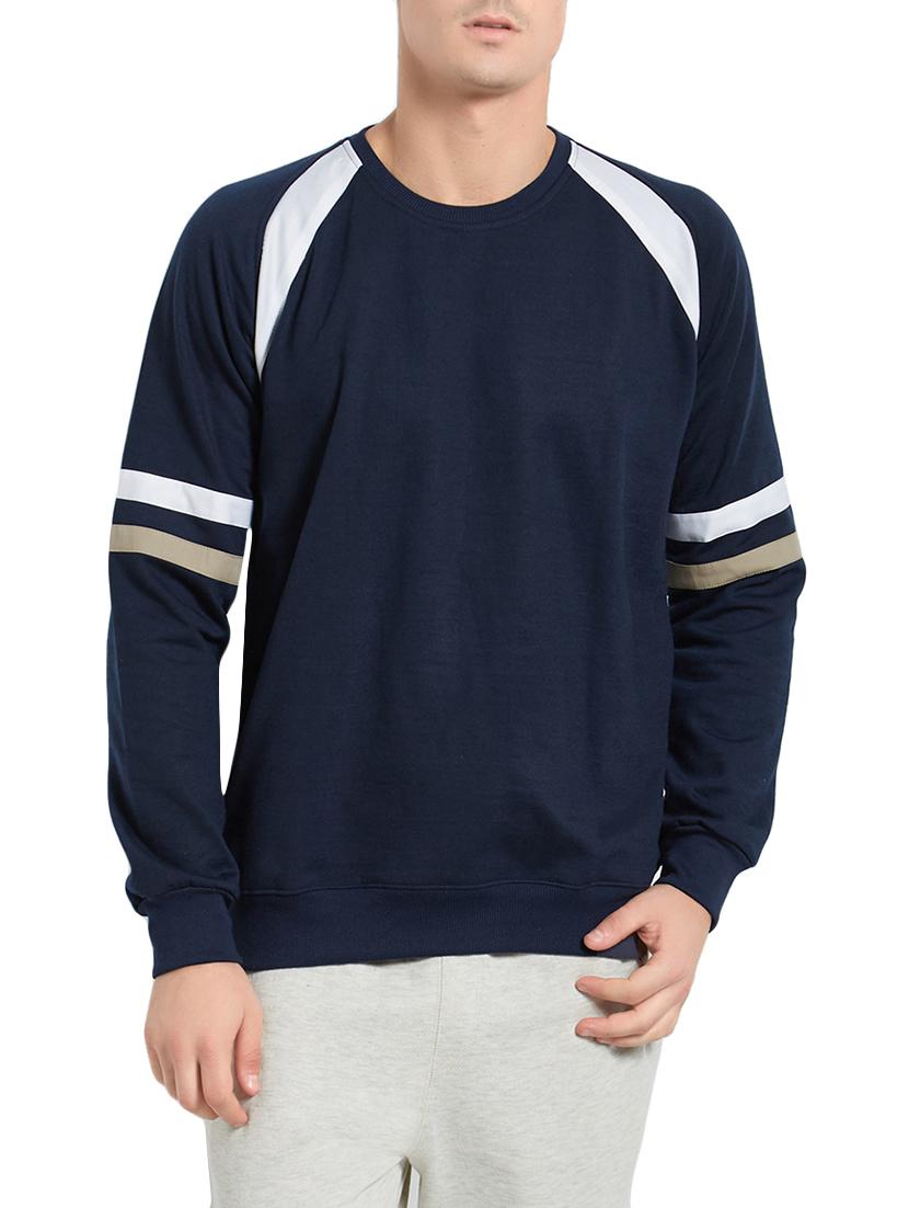 navy blue fleece solid sweatshirt - 14415335 - Zoom Image - 1