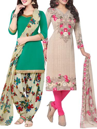 multicolored combos suits dress material - 14415464 - Very Small Image - 1