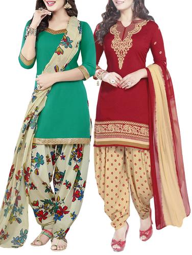 multicolored combos suits dress material - 14415465 - Very Small Image - 1