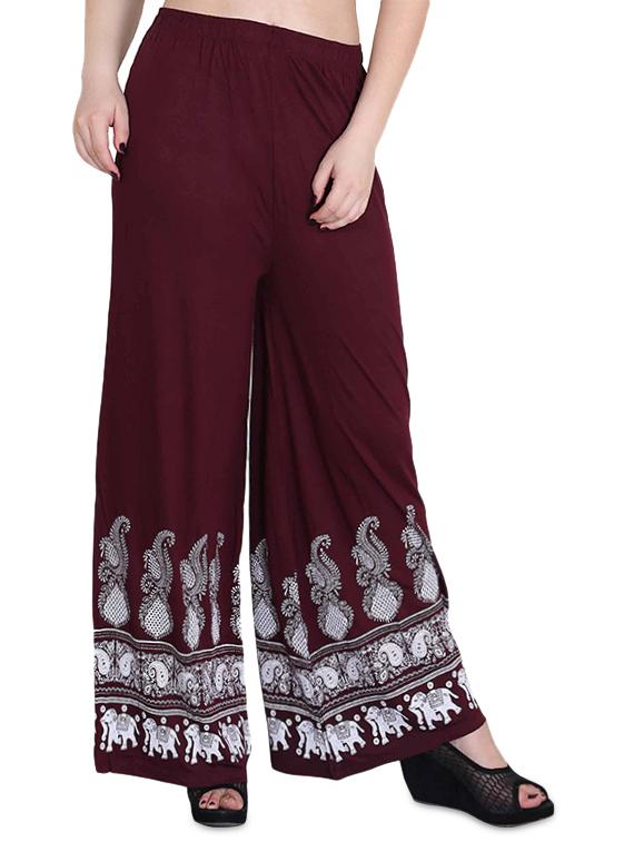brown cotton palazzos - 14415515 - Zoom Image - 1