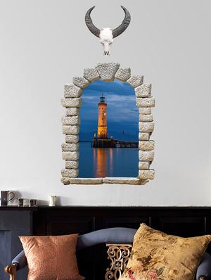 cortina window design 3d theme wall stickers - 14415647 - Standard Image - 3