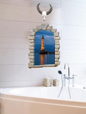 cortina window design 3d theme wall stickers - 14415647 - Standard Image - 4