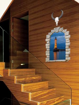 cortina window design 3d theme wall stickers - 14415647 - Standard Image - 5