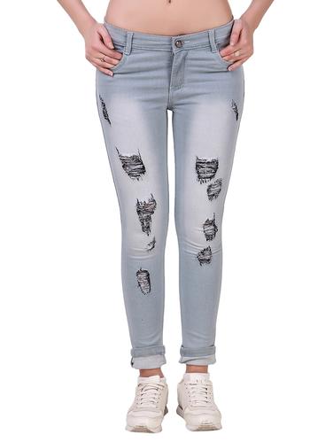 light blue denim distressed jean - 14416159 - Very Small Image - 1