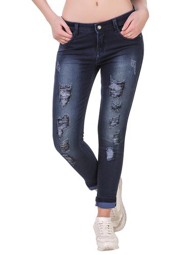 dark blue denim distressed jean - 14416160 - Very Small Image - 1