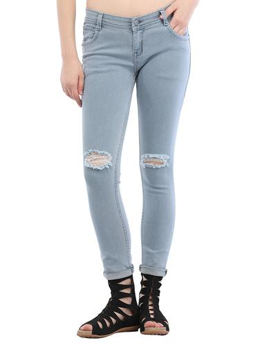Light blue denim knee slit jean - 14416165 - Very Small Image - 1
