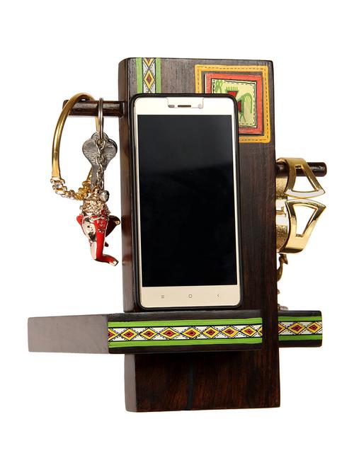 Ethnic Wooden Mobile Phone Stand - 14416304 - Standard Image - 1