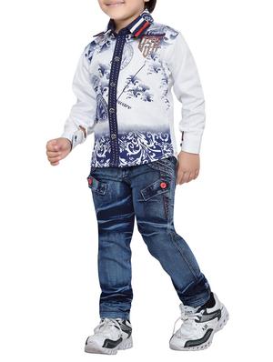 blue cotton full length set - 14416363 - Standard Image - 3