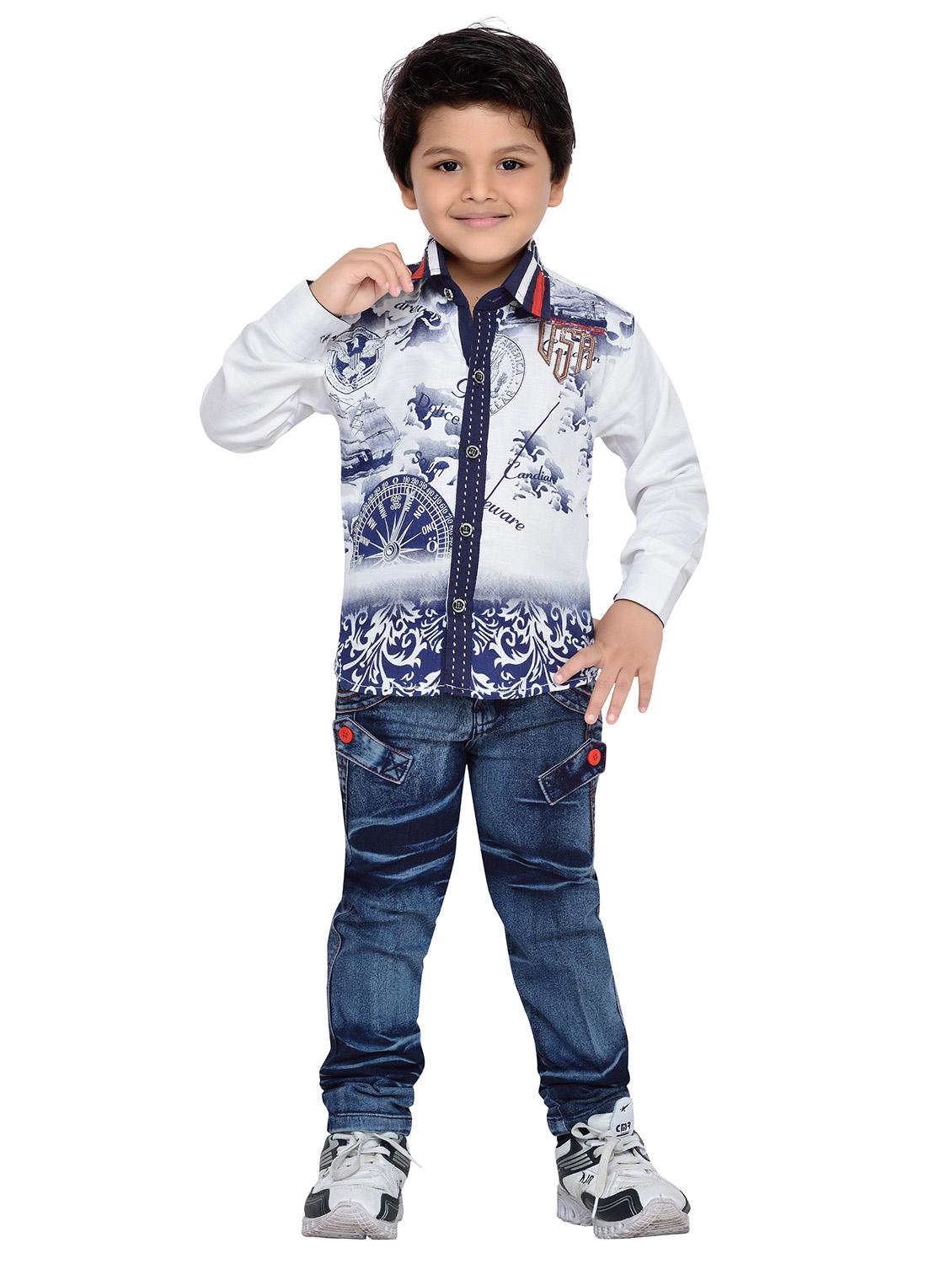 blue cotton full length set - 14416363 - Zoom Image - 2