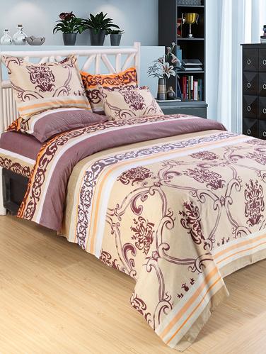 Printed PolyCotton Double Bed Sheet with 2 Pillow Covers - 14416399 - Very Small Image - 1