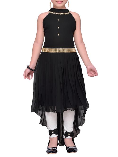 black georgette tunic set - 14417475 -  Standard Image - 0