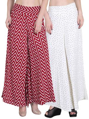 Set of 2 multi colored crepe palazzo - 14417532 - Standard Image - 1