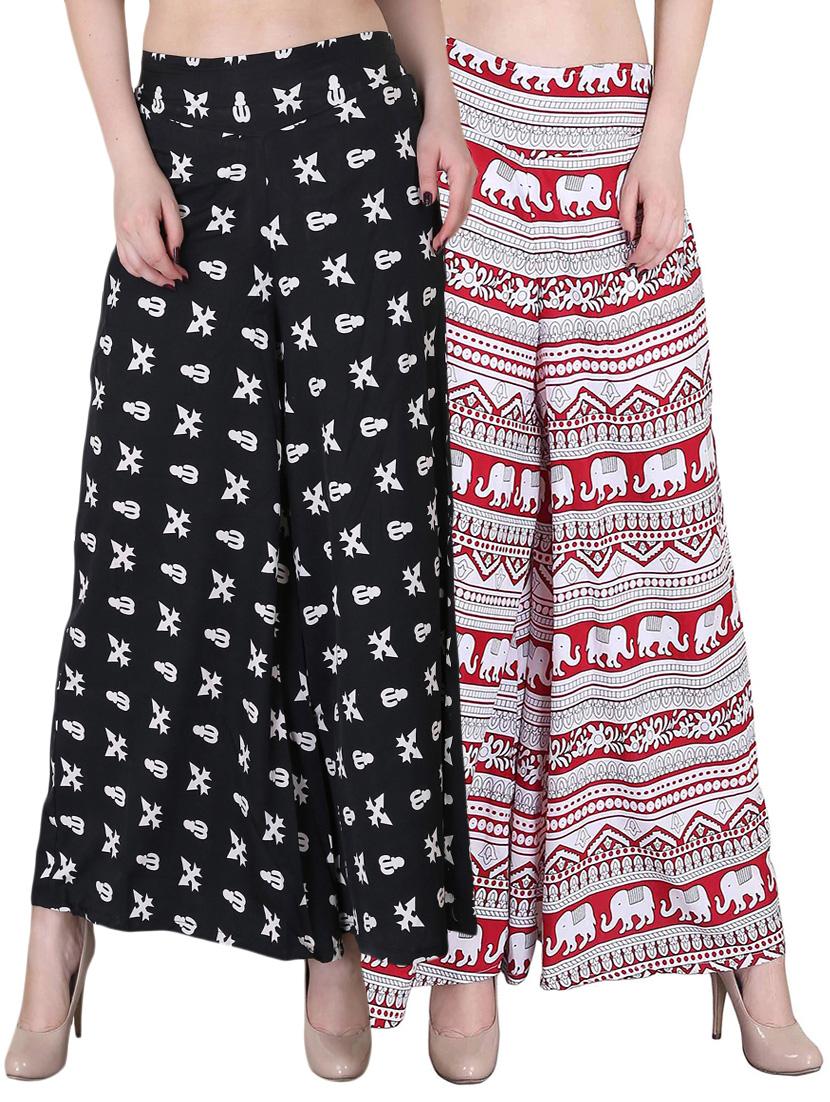 Set of 2 multi colored crepe palazzo - 14417539 - Zoom Image - 1