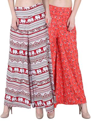 Set of 2 multi colored crepe palazzo - 14417548 - Standard Image - 1