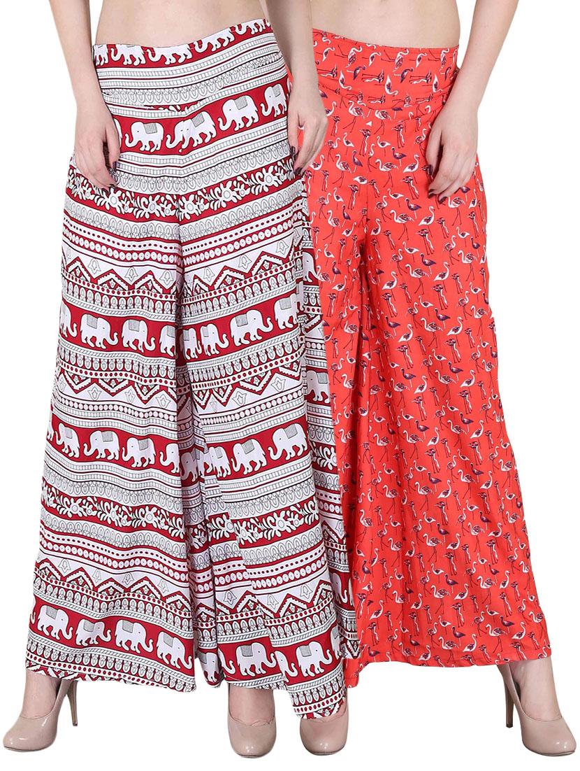 Set of 2 multi colored crepe palazzo - 14417548 - Zoom Image - 1