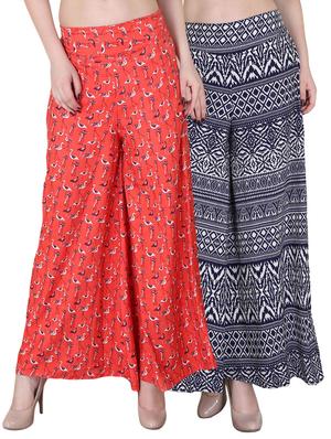 Set of 2 multi colored crepe palazzo - 14417559 - Standard Image - 1