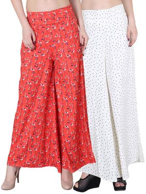 Set of 2 multi colored crepe palazzo - 14417560 - Standard Image - 1