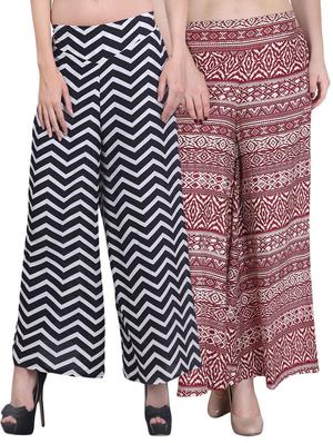 Set of 2 printed crepe palazzo - 14417573 - Standard Image - 1