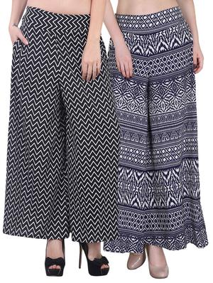 Set of 2 printed crepe palazzo - 14417577 - Standard Image - 1