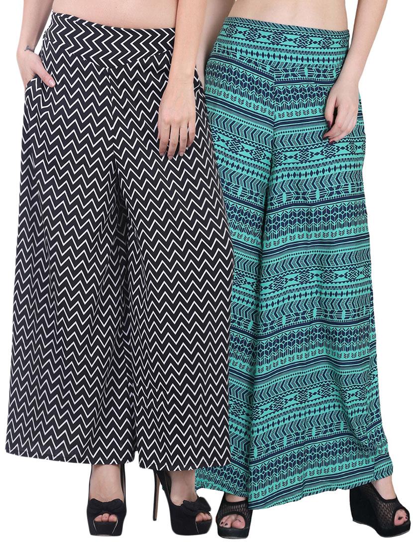 Set of 2 printed crepe palazzo - 14417578 - Zoom Image - 1
