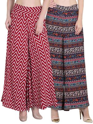 Set of 2 printed crepe palazzo - 14417583 - Standard Image - 1