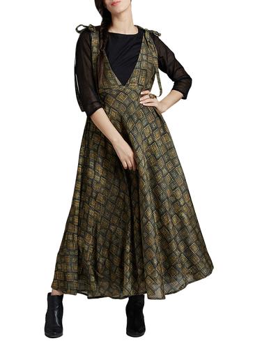 green pure silk maxi dress - 14417812 - Very Small Image - 1