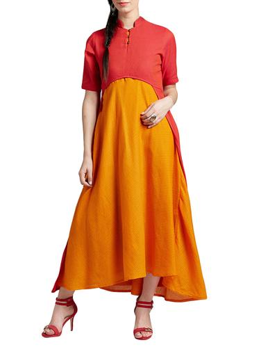 yellow cotton maxi dress - 14417827 - Very Small Image - 1