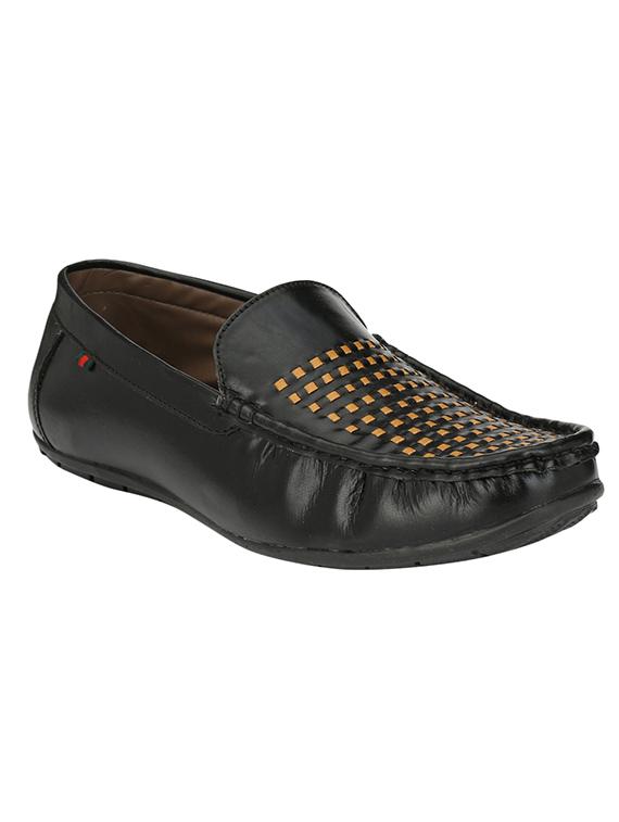 black leatherette slip on loafer - 14418078 - Zoom Image - 1