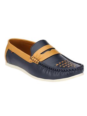 blue leatherette slip on loafer - 14418079 - Standard Image - 1