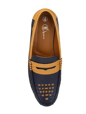 blue leatherette slip on loafer - 14418079 - Standard Image - 4