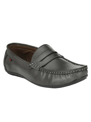 grey leatherette slip on loafer - 14418082 - Standard Image - 1