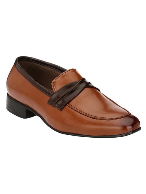 tan leatherette formal slip on - 14418089 - Standard Image - 1