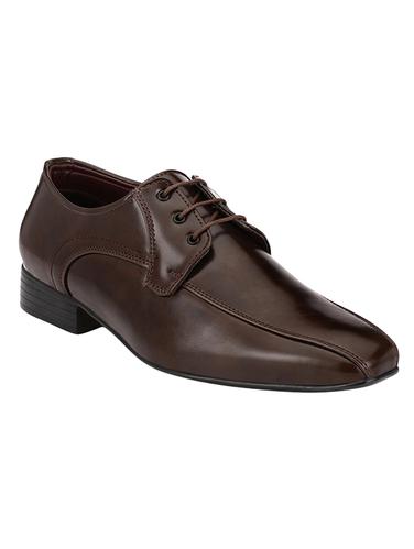 brown leatherette lace-up derby - 14418090 - Very Small Image - 1