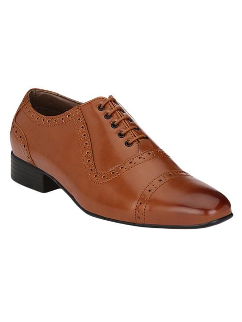 tan leatherette lace-up oxford - 14418096 - Standard Image - 1