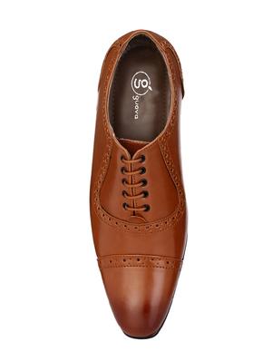 tan leatherette lace-up oxford - 14418096 - Standard Image - 4