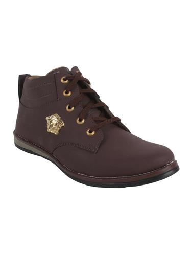 brown leatherette lace up boot - 14418484 - Very Small Image - 1