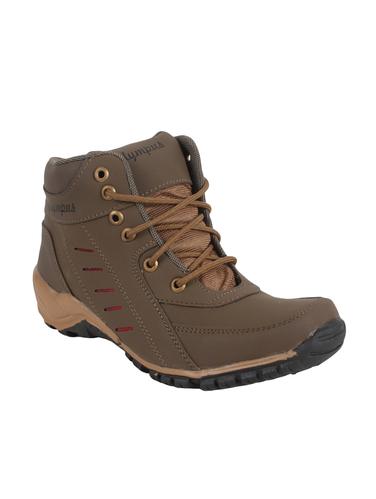 brown leatherette low ankle boot - 14418516 - Very Small Image - 1