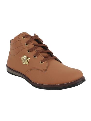 brown leatherette low ankle boot - 14418651 - Very Small Image - 1