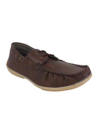 brown synthetic lace up boatshoes - 14418696 - Very Small Image - 1
