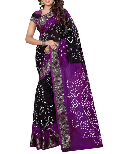 multi colored art silk bandhani saree with blouse - 14419134 - Very Small Image - 1