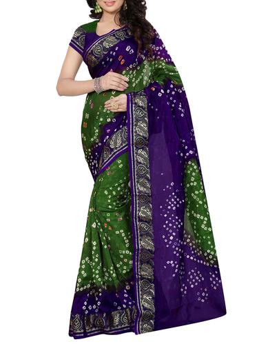 multi colored art silk bandhani saree with blouse - 14419136 - Very Small Image - 1